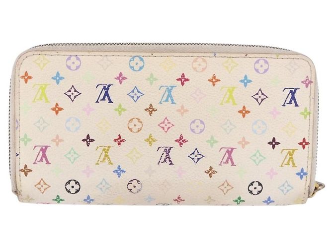LOUIS VUITTON Monogram Multicolor Zippy Wallet White M60274 LV Auth BA14074 Bianco Monogramma - vista 2