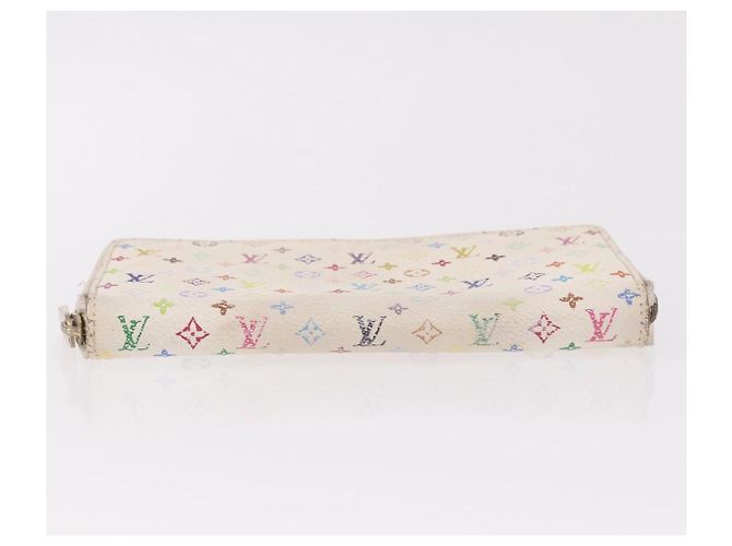 LOUIS VUITTON Monogram Multicolor Zippy Wallet White M60274 LV Auth BA14074 Bianco Monogramma - vista 6