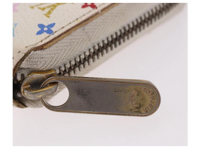 LOUIS VUITTON Monogram Multicolor Zippy Wallet White M60274 LV Auth BA14074 Bianco Monogramma - vista 8