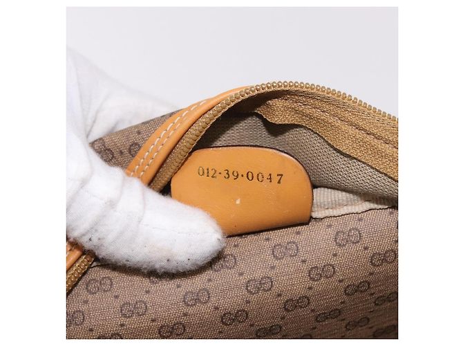 Sac à bandoulière GUCCI Micro GG Supreme en PVC Beige Or Auth ep14952 Doré - vue 12