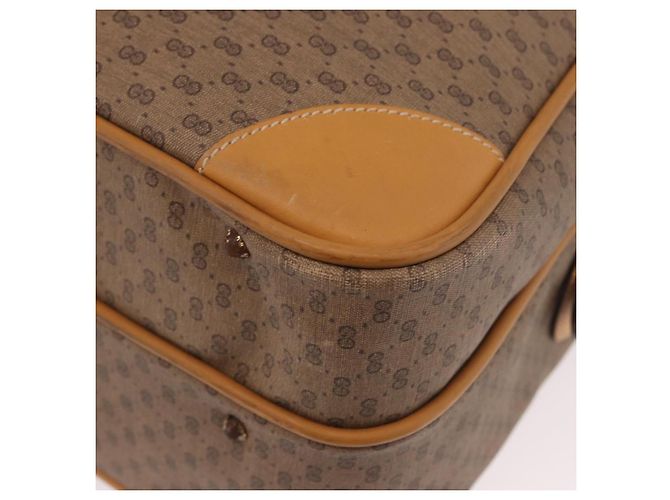 Sac à bandoulière GUCCI Micro GG Supreme en PVC Beige Or Auth ep14952 Doré - vue 17