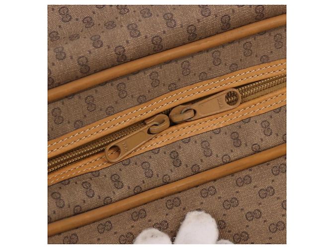 Sac à bandoulière GUCCI Micro GG Supreme en PVC Beige Or Auth ep14952 Doré - vue 18
