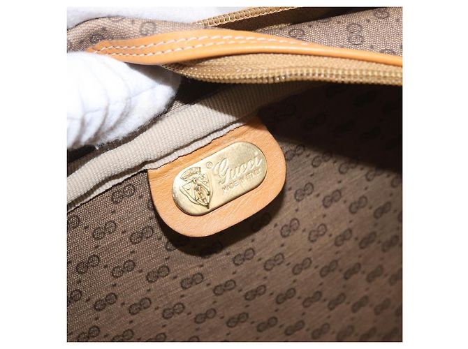 Sac à bandoulière GUCCI Micro GG Supreme en PVC Beige Or Auth ep14952 Doré - vue 20