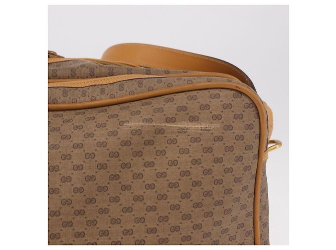 Sac à bandoulière GUCCI Micro GG Supreme en PVC Beige Or Auth ep14952 Doré - vue 3