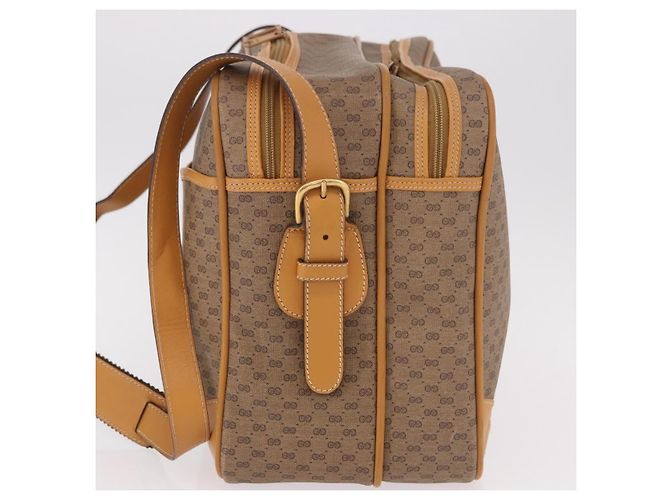 Sac à bandoulière GUCCI Micro GG Supreme en PVC Beige Or Auth ep14952 Doré - vue 4