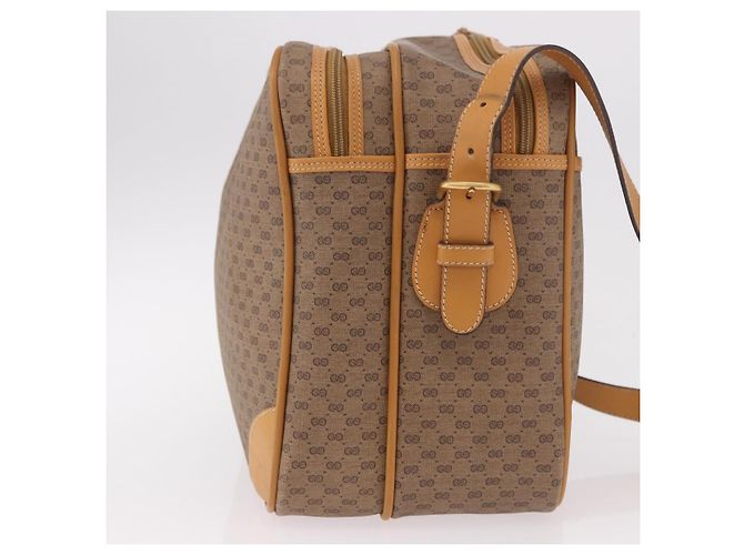 Sac à bandoulière GUCCI Micro GG Supreme en PVC Beige Or Auth ep14952 Doré - vue 5