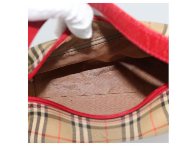 Borsa a mano BURBERRY Nova Check in tela Beige Gold Auth mr2701 D'oro - vista 11