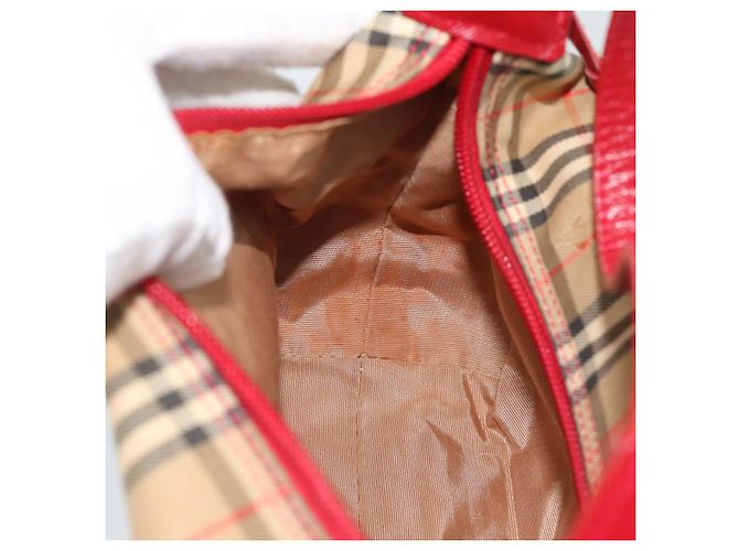 Borsa a mano BURBERRY Nova Check in tela Beige Gold Auth mr2701 D'oro - vista 12