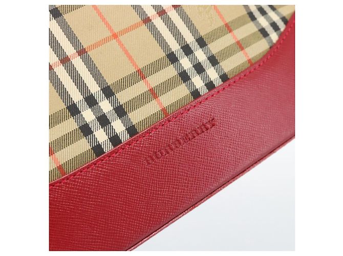Borsa a mano BURBERRY Nova Check in tela Beige Gold Auth mr2701 D'oro - vista 17