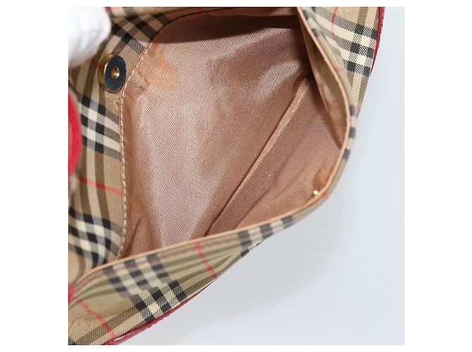 Borsa a mano BURBERRY Nova Check in tela Beige Gold Auth mr2701 D'oro - vista 22