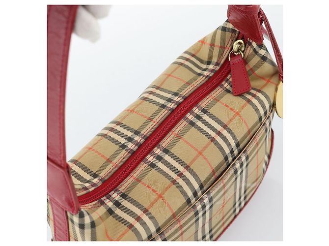 Borsa a mano BURBERRY Nova Check in tela Beige Gold Auth mr2701 D'oro - vista 6