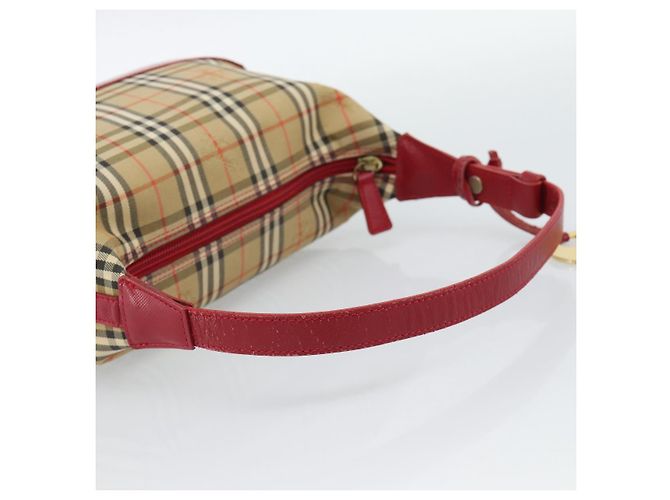 Borsa a mano BURBERRY Nova Check in tela Beige Gold Auth mr2701 D'oro - vista 7