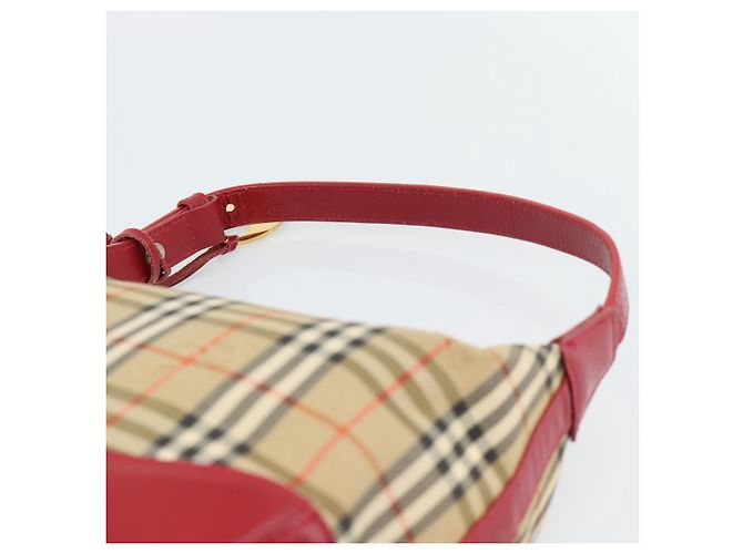 Borsa a mano BURBERRY Nova Check in tela Beige Gold Auth mr2701 D'oro - vista 8