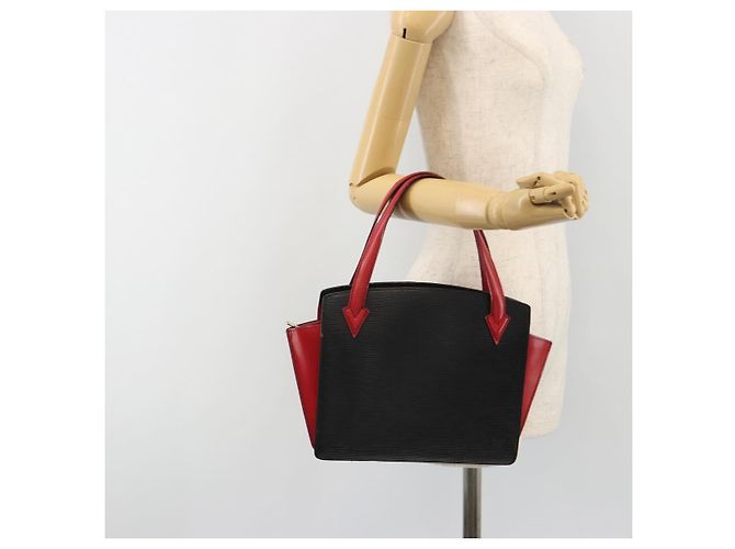 Borsa LOUIS VUITTON Epi Varenne Nera Rossa M52387 LV Auth ka5103 Nero Rosso - vista 22