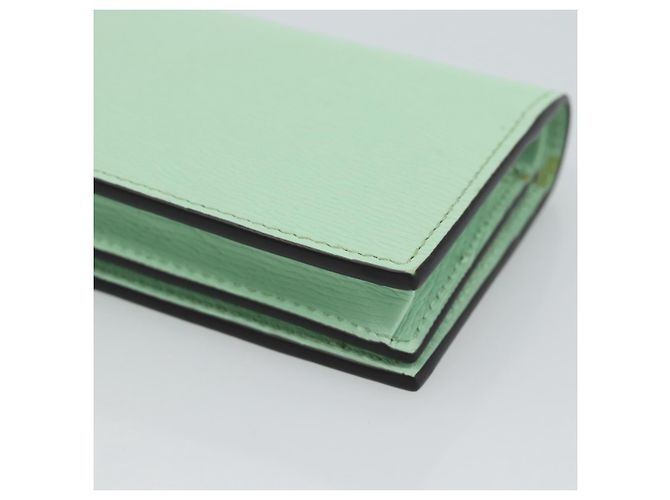 GUCCI Bananya Cartera Compacta de Cuero Verde Menta 701009 Auth 191625M - vista 15
