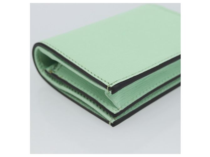 GUCCI Bananya Cartera Compacta de Cuero Verde Menta 701009 Auth 191625M - vista 16