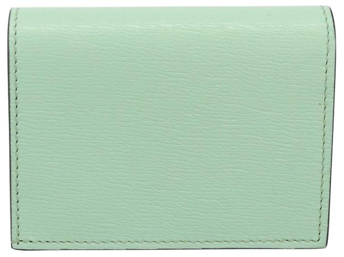 GUCCI Bananya Cartera Compacta de Cuero Verde Menta 701009 Auth 191625M - vista 2