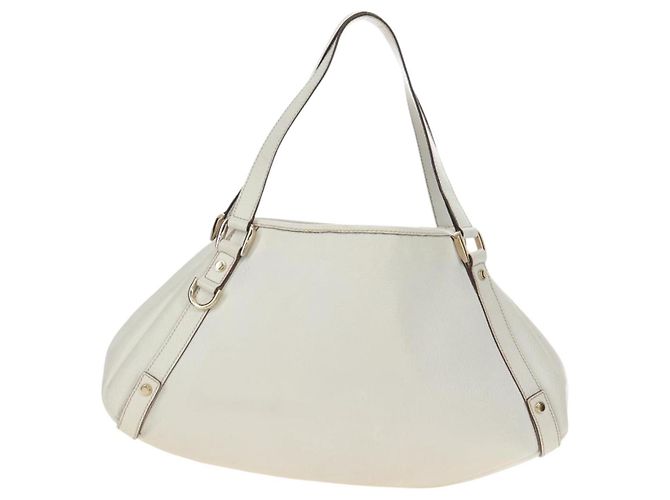 Borsa Tote Abbey GUCCI in pelle bianca e oro 130736 Auth 191308V Bianco D'oro - vista 13