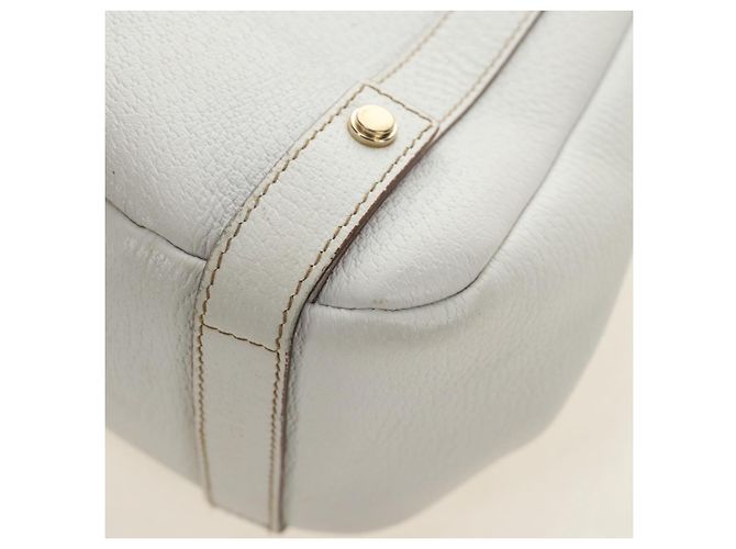 Borsa Tote Abbey GUCCI in pelle bianca e oro 130736 Auth 191308V Bianco D'oro - vista 14