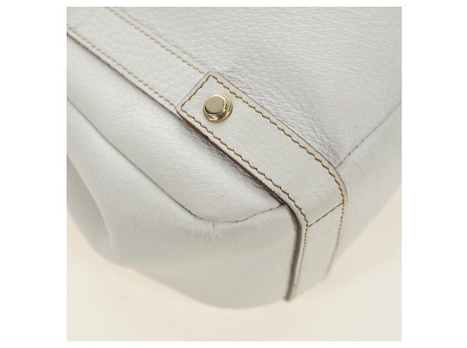 Borsa Tote Abbey GUCCI in pelle bianca e oro 130736 Auth 191308V Bianco D'oro - vista 15