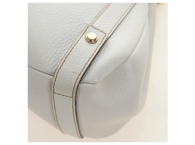 Borsa Tote Abbey GUCCI in pelle bianca e oro 130736 Auth 191308V Bianco D'oro - vista 16