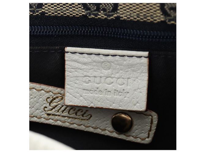 Borsa Tote Abbey GUCCI in pelle bianca e oro 130736 Auth 191308V Bianco D'oro - vista 18