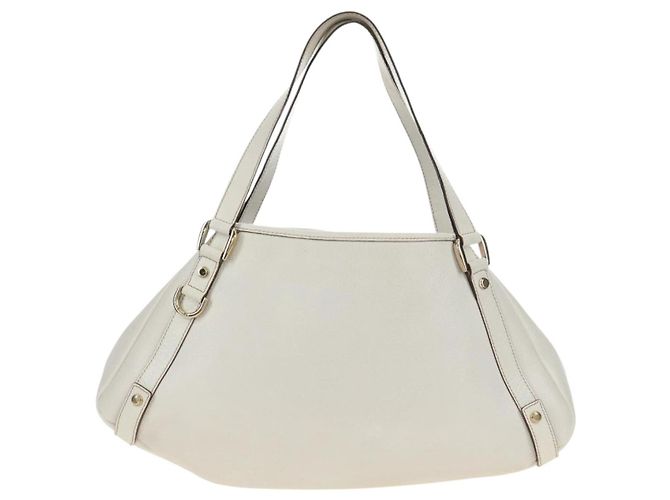 Borsa Tote Abbey GUCCI in pelle bianca e oro 130736 Auth 191308V Bianco D'oro - vista 2