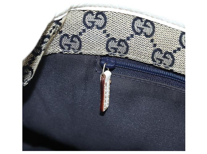 Borsa Tote Abbey GUCCI in pelle bianca e oro 130736 Auth 191308V Bianco D'oro - vista 21