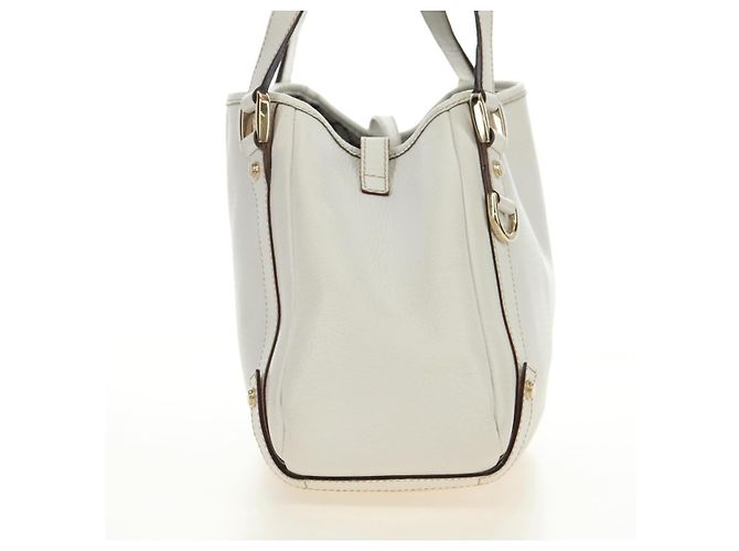 Borsa Tote Abbey GUCCI in pelle bianca e oro 130736 Auth 191308V Bianco D'oro - vista 4
