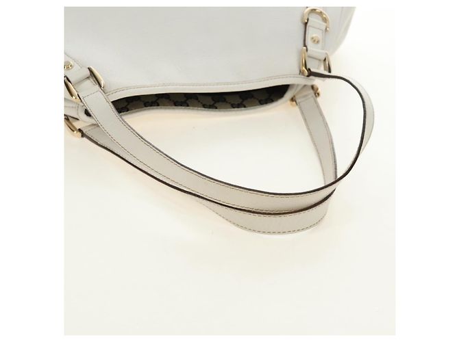 Borsa Tote Abbey GUCCI in pelle bianca e oro 130736 Auth 191308V Bianco D'oro - vista 6