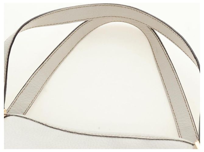 Borsa Tote Abbey GUCCI in pelle bianca e oro 130736 Auth 191308V Bianco D'oro - vista 7