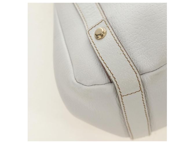 Borsa Tote Abbey GUCCI in pelle bianca e oro 130736 Auth 191308V Bianco D'oro - vista 8