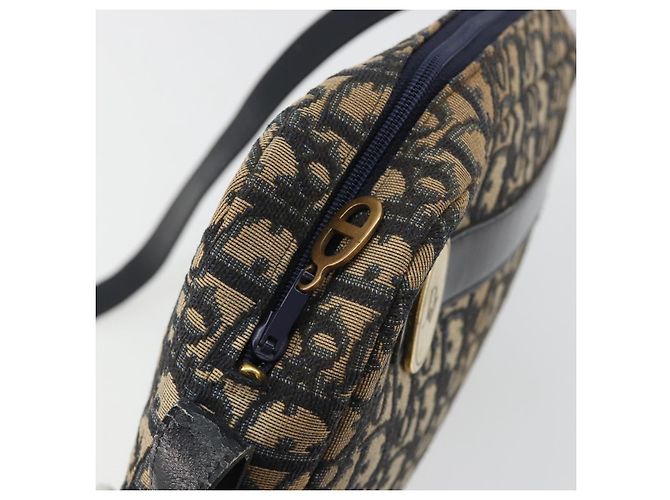 Borsa a tracolla Christian Dior Trotter Canvas Navy Gold Auth ep15075 D'oro Blu navy - vista 10
