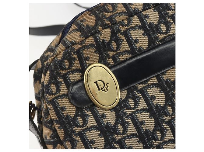 Borsa a tracolla Christian Dior Trotter Canvas Navy Gold Auth ep15075 D'oro Blu navy - vista 11
