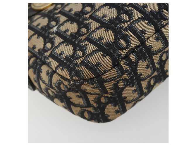 Borsa a tracolla Christian Dior Trotter Canvas Navy Gold Auth ep15075 D'oro Blu navy - vista 14