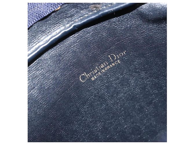 Borsa a tracolla Christian Dior Trotter Canvas Navy Gold Auth ep15075 D'oro Blu navy - vista 17
