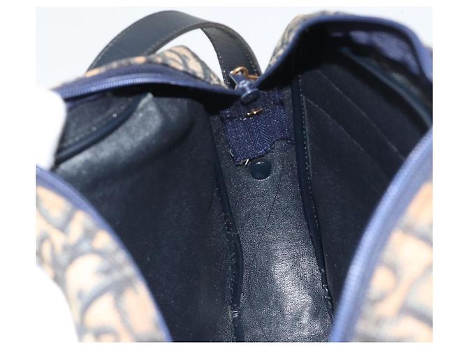Borsa a tracolla Christian Dior Trotter Canvas Navy Gold Auth ep15075 D'oro Blu navy - vista 18