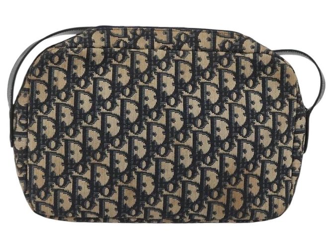 Borsa a tracolla Christian Dior Trotter Canvas Navy Gold Auth ep15075 D'oro Blu navy - vista 2