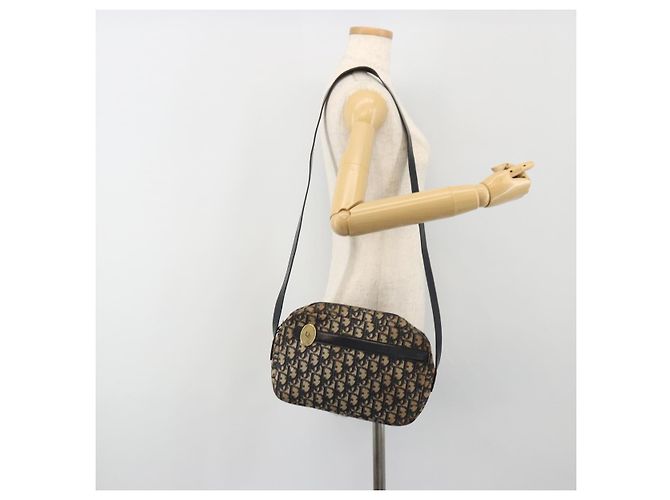 Borsa a tracolla Christian Dior Trotter Canvas Navy Gold Auth ep15075 D'oro Blu navy - vista 20