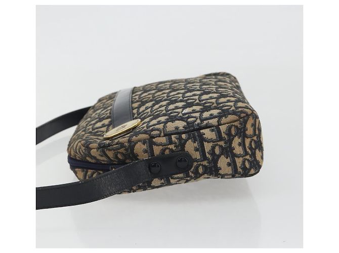 Borsa a tracolla Christian Dior Trotter Canvas Navy Gold Auth ep15075 D'oro Blu navy - vista 4