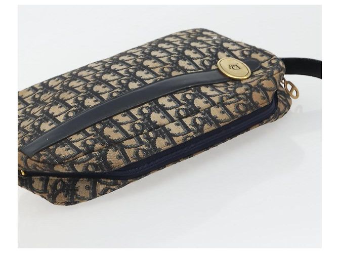 Borsa a tracolla Christian Dior Trotter Canvas Navy Gold Auth ep15075 D'oro Blu navy - vista 6