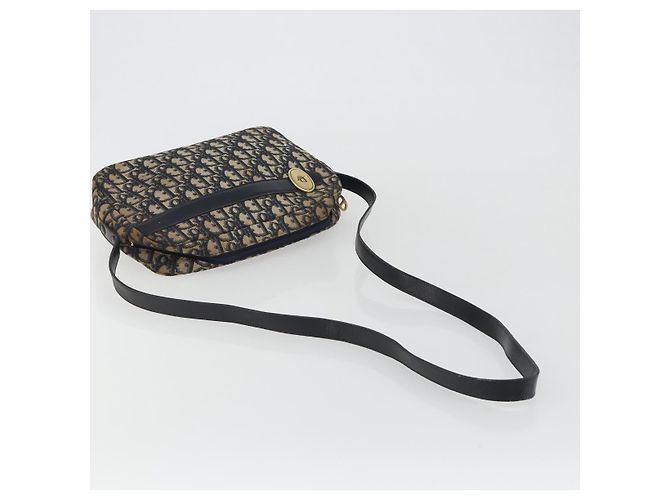 Borsa a tracolla Christian Dior Trotter Canvas Navy Gold Auth ep15075 D'oro Blu navy - vista 7