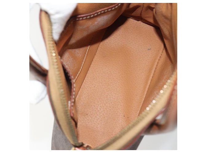 Céline Borsa a Mano CELINE Macadam Canvas PVC Pelle 2way Marrone Oro Auth gh2206 D'oro - vista 11