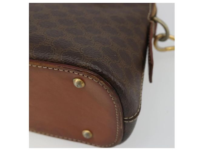 Céline Borsa a Mano CELINE Macadam Canvas PVC Pelle 2way Marrone Oro Auth gh2206 D'oro - vista 16