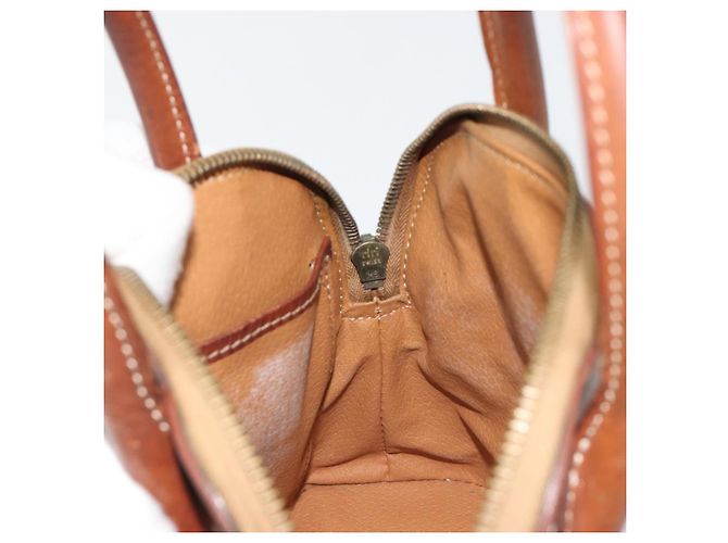 Céline Borsa a Mano CELINE Macadam Canvas PVC Pelle 2way Marrone Oro Auth gh2206 D'oro - vista 21