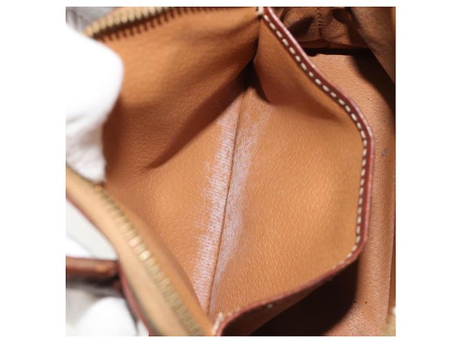 Céline Borsa a Mano CELINE Macadam Canvas PVC Pelle 2way Marrone Oro Auth gh2206 D'oro - vista 23