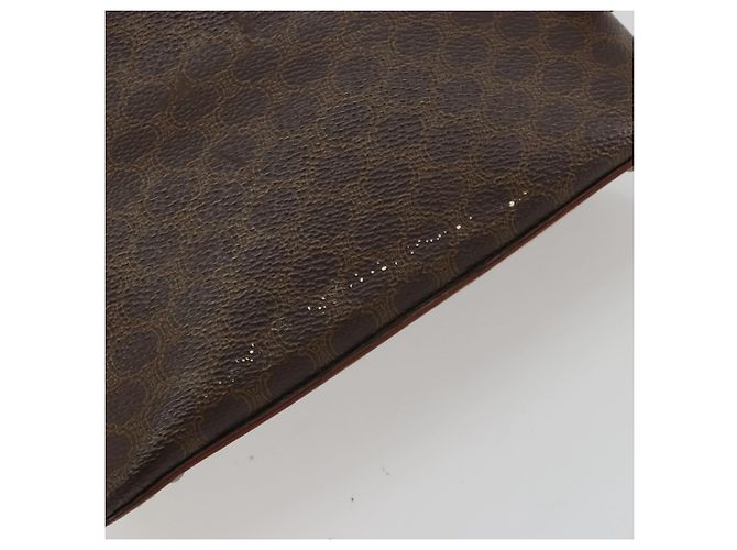 Céline Borsa a Mano CELINE Macadam Canvas PVC Pelle 2way Marrone Oro Auth gh2206 D'oro - vista 3