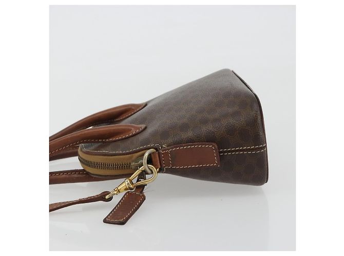 Céline Borsa a Mano CELINE Macadam Canvas PVC Pelle 2way Marrone Oro Auth gh2206 D'oro - vista 5