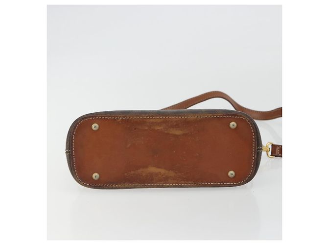 Céline Borsa a Mano CELINE Macadam Canvas PVC Pelle 2way Marrone Oro Auth gh2206 D'oro - vista 6