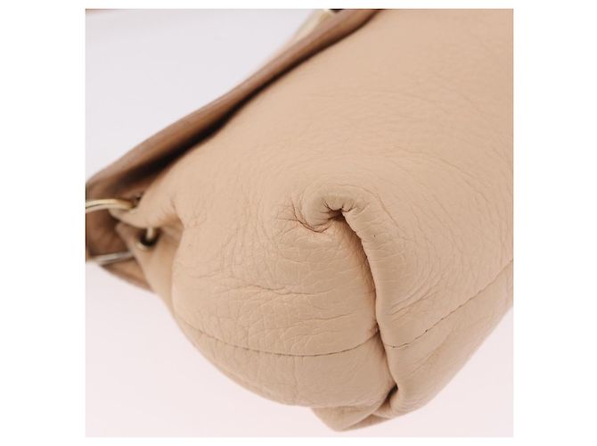 Chloé Borsa Chloe Lily in Pelle 2way Beige Oro Auth hk3885 D'oro - vista 16